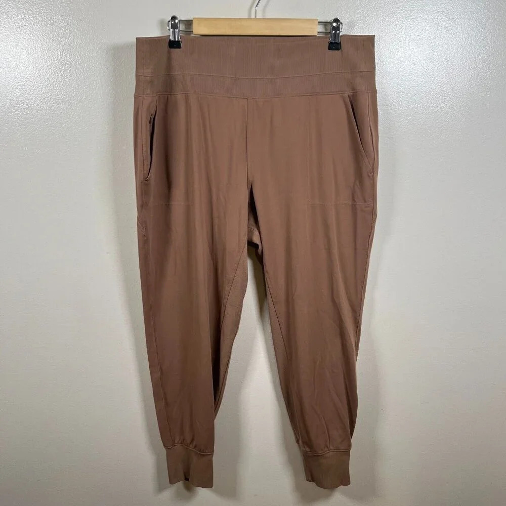 Athleta Venice Jogger Pants Size XL Rustic Brown Travel Comfy Athletic Casual